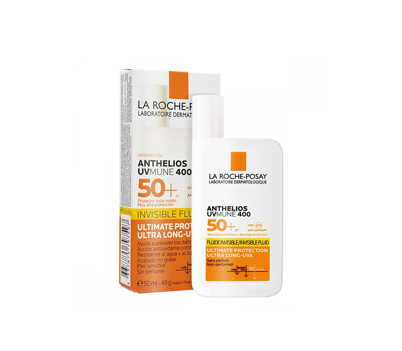 لاروش بوزيه أنثيليوس يو في موني 400 فلويدو إنفيسيبلي La Roche-Posay Anthelios UVMune 400 Invisible Fluid SPF 50+ (50ml)