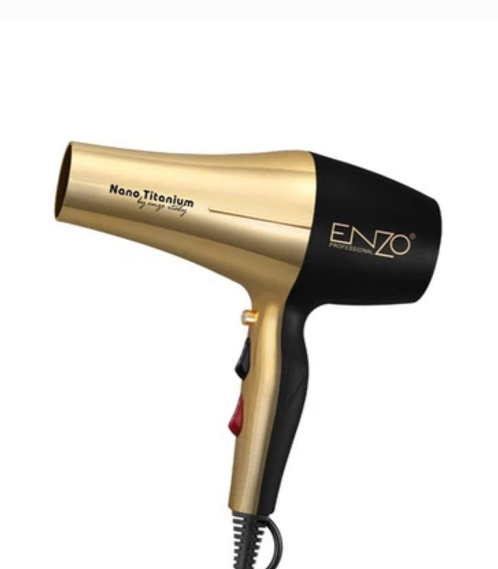 מייבש שיער מקצועי של ENZO עם טכנולוגיית יונים שליליים ומתכת איכותית
