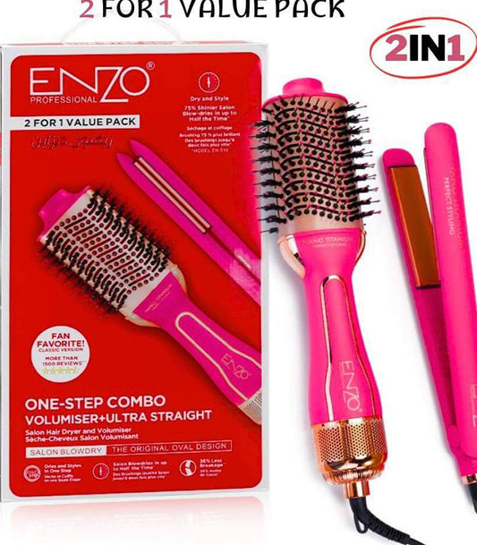 طقم ريفلون ديزاين 2 في 1 – التصفيف المثالي من إنزو الإيطالية Revlon Design 2-in-1 Styling Kit – By Enzo Italy